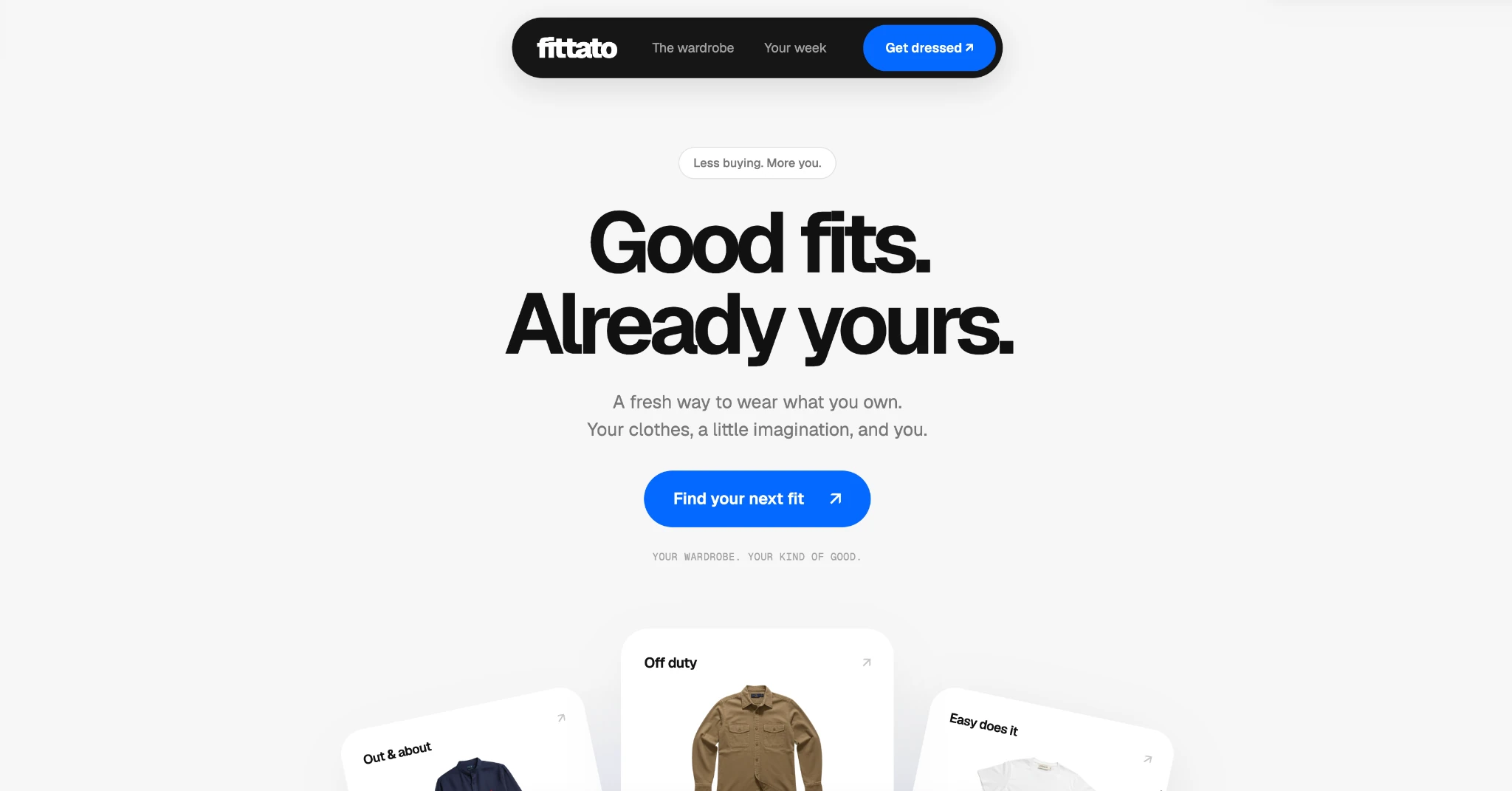 Outfits · new fittato interface